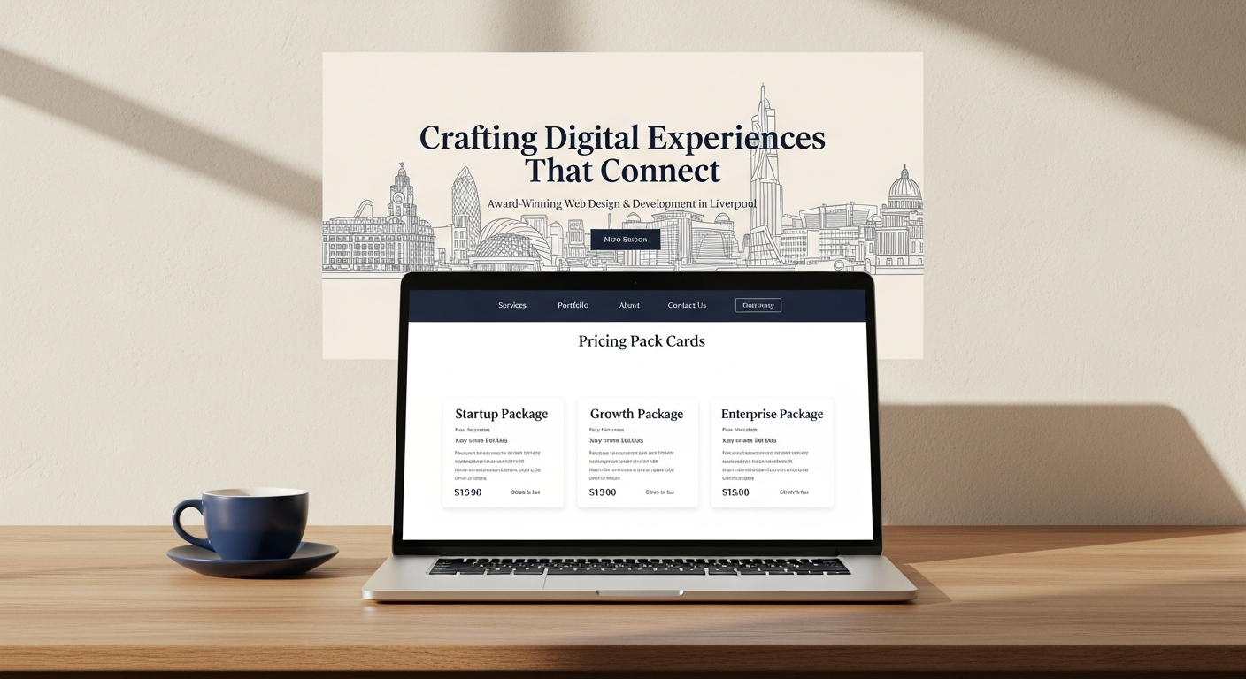 Screenshot of the Liverpool Web Designers agency homepage.
